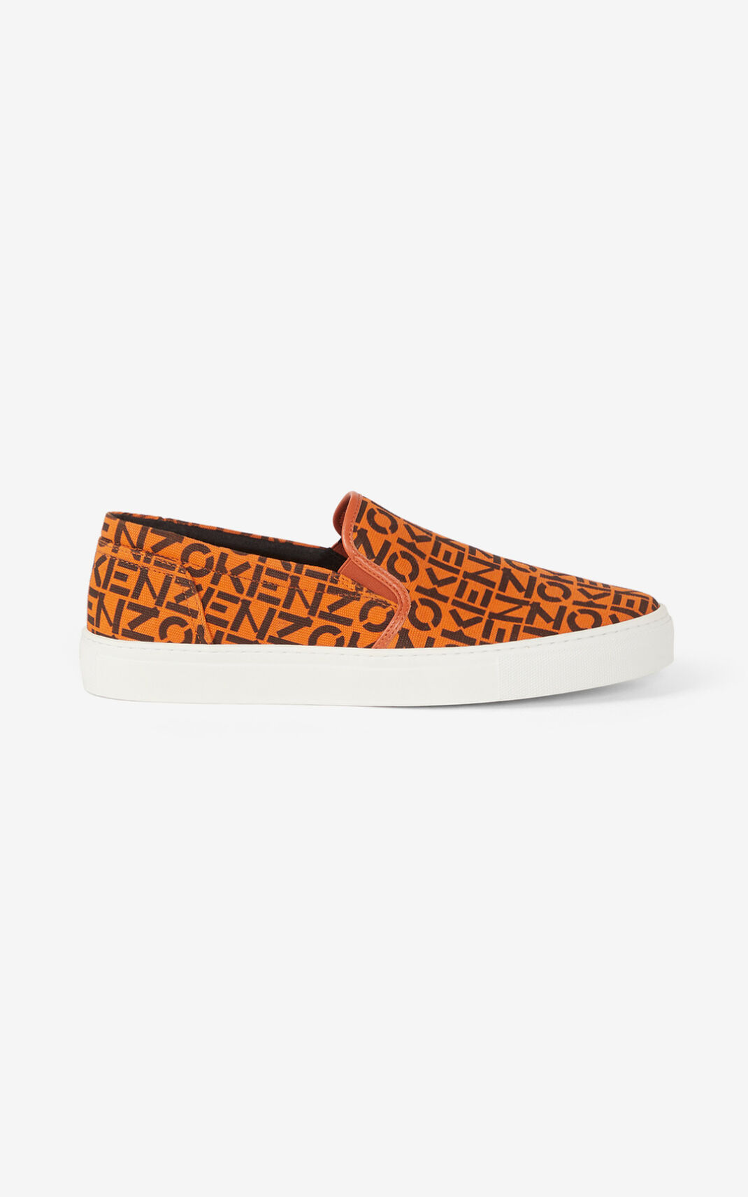 Baskets Kenzo K Skate Monogram laceless Homme Orange Foncé | JEXZ-89305